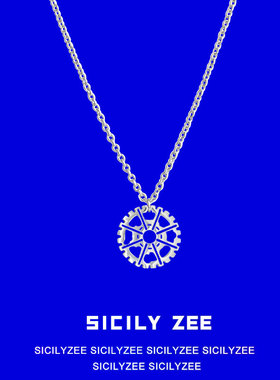 原创设计机械朋克钛钢齿轮项链