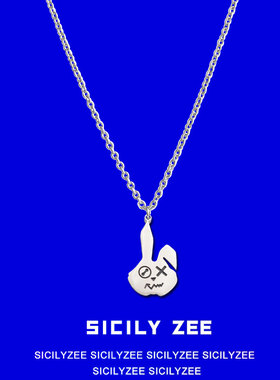 钛钢机械朋克兔子项链