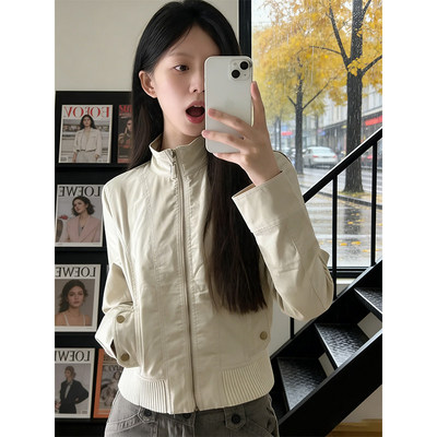 美式复古拉链中性夹克上