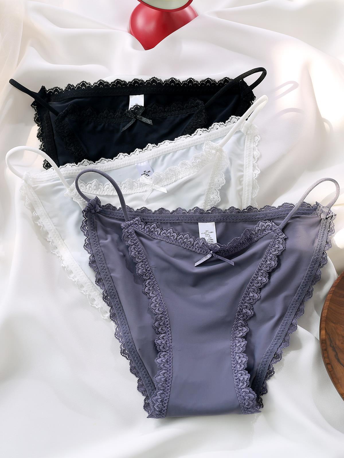 低腰无痕少女日系蕾丝三角裤薄款