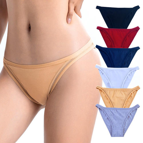 纯棉半包臀内裤女简约透气少女比基尼细带三角裤bikini brief