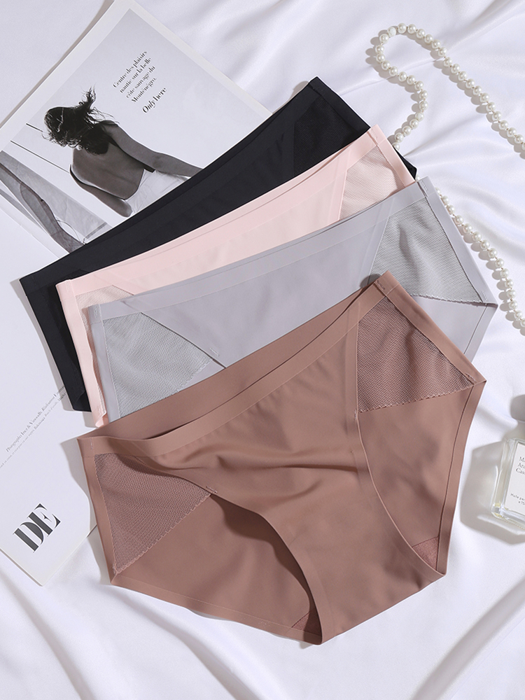 高开叉运动无痕内裤 女士纯棉裆冰丝透气中腰女生短裤 女夏季薄款