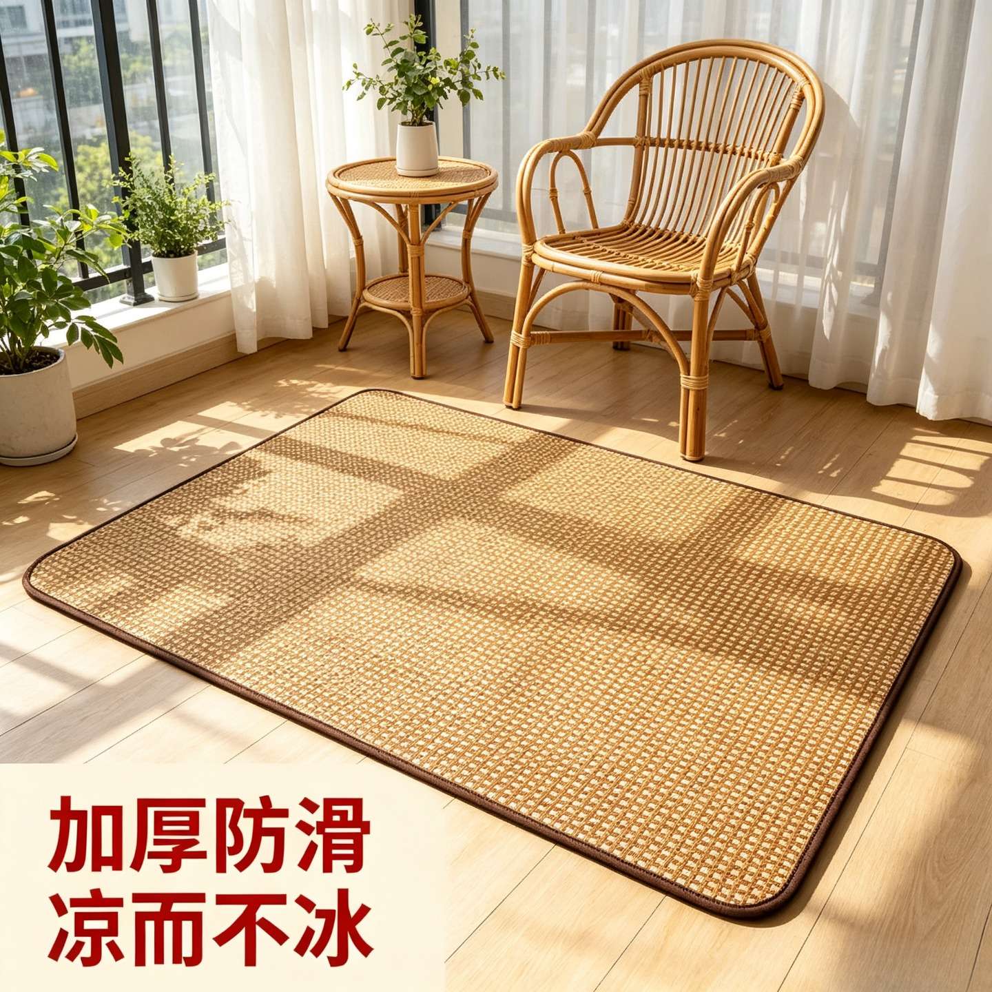 地毯卧室夏天日式藤席夏季阳台地铺床边毯榻榻米垫子客厅凉席地垫