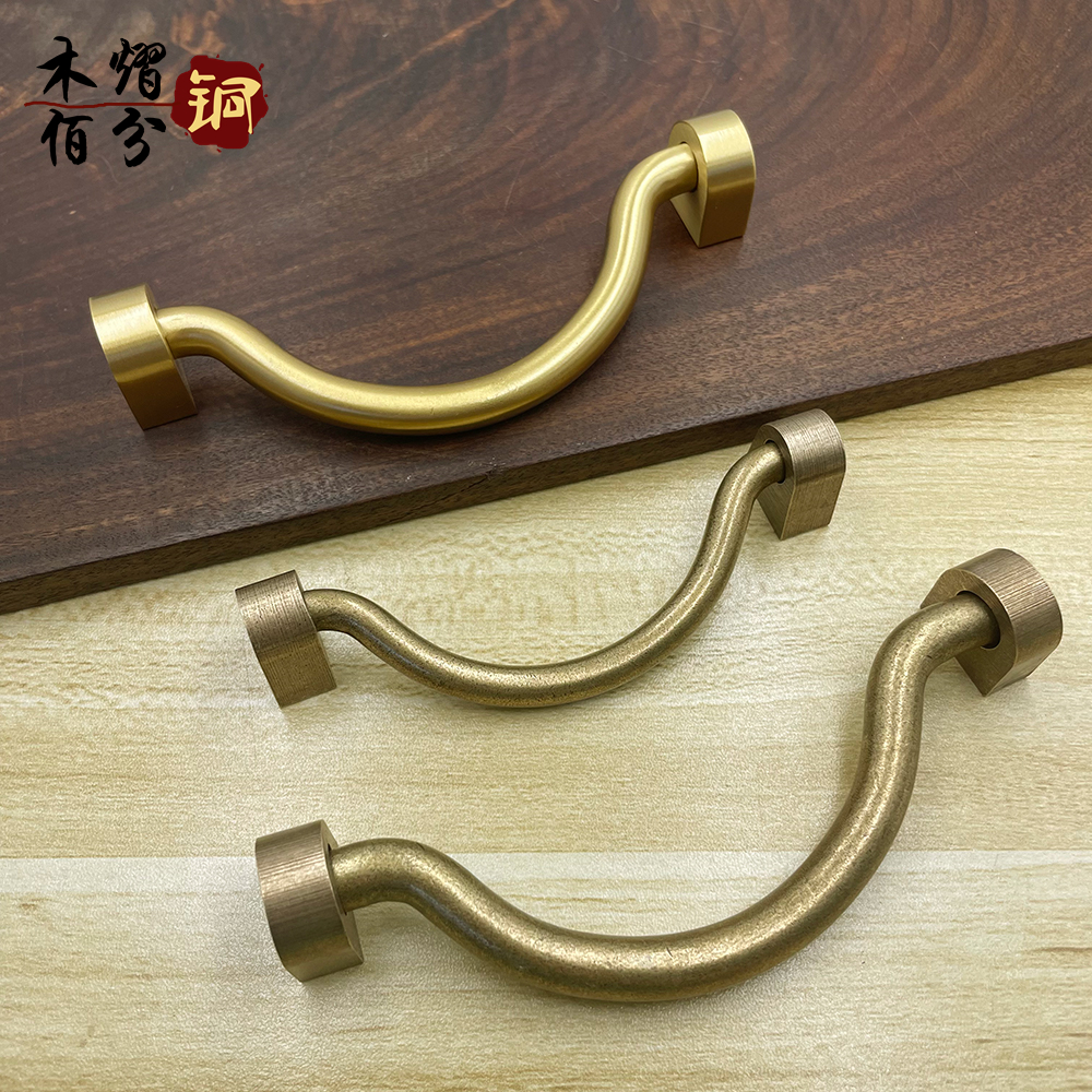 木熠铜圆棍黄铜拉手抽屉新中式