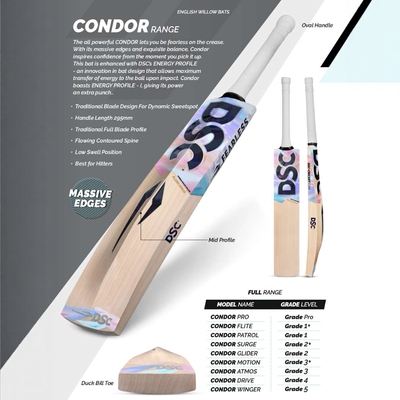 板球Cricket bat DSC CONDOR Range Engkish willow Cricket bat