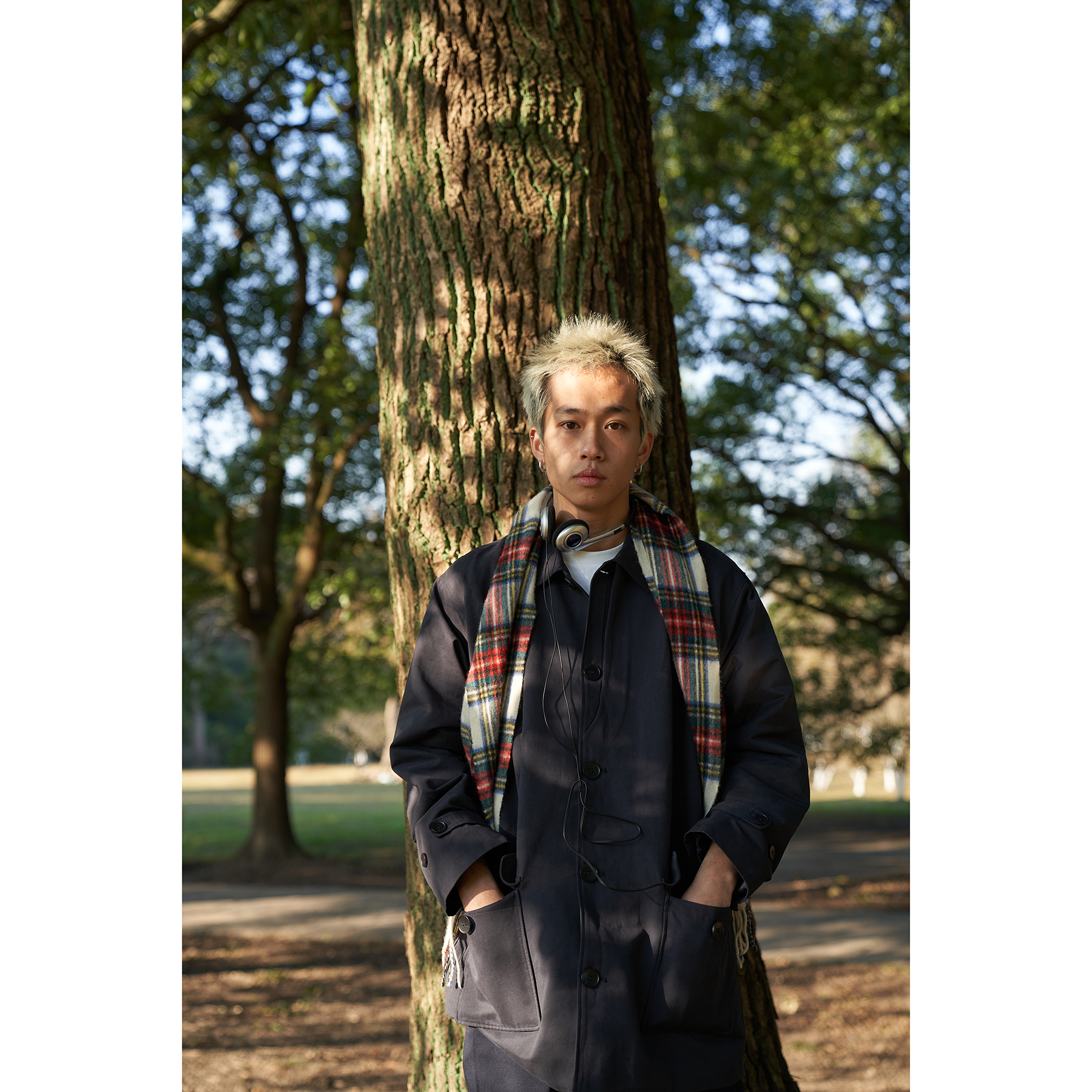 toocoolll 原创错位门襟 藏青色经典风衣中长款薄棉服 男女古着风