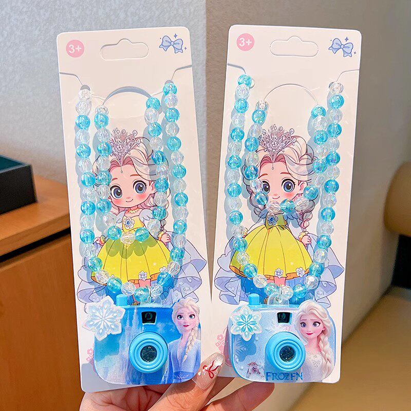 儿童项链艾莎公主投影相机项链小女孩可爱发光生日礼物礼品
