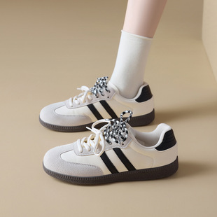奥古狮登德训鞋女2026年春季新款平底阿甘小白鞋复古运动休闲板鞋