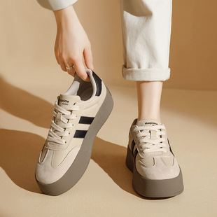 奥古狮登德训鞋女2026新款秋季厚底平底复古休闲板鞋美拉德阿甘鞋