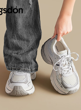 奥古狮登厚底老爹鞋女2026新款春季巨好看白色休闲运动鞋轻便单鞋