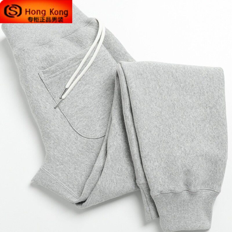 卫裤男秋冬季2025新款重磅纯棉加绒加厚束脚运动收口休闲男士长裤