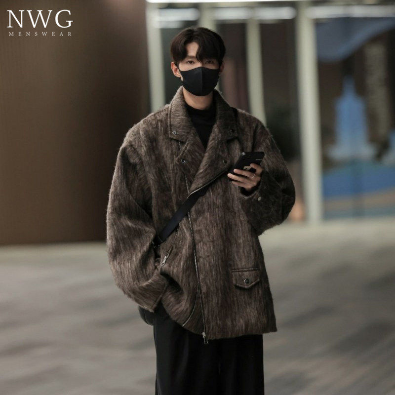 短款毛呢大衣男秋冬季2025新款高级感痞帅西装外套男韩系休闲夹克
