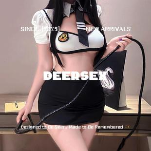內衣女空姐主播制服cos套裝 胸純分體短裙包臀裙蕾絲 鹿角秘密