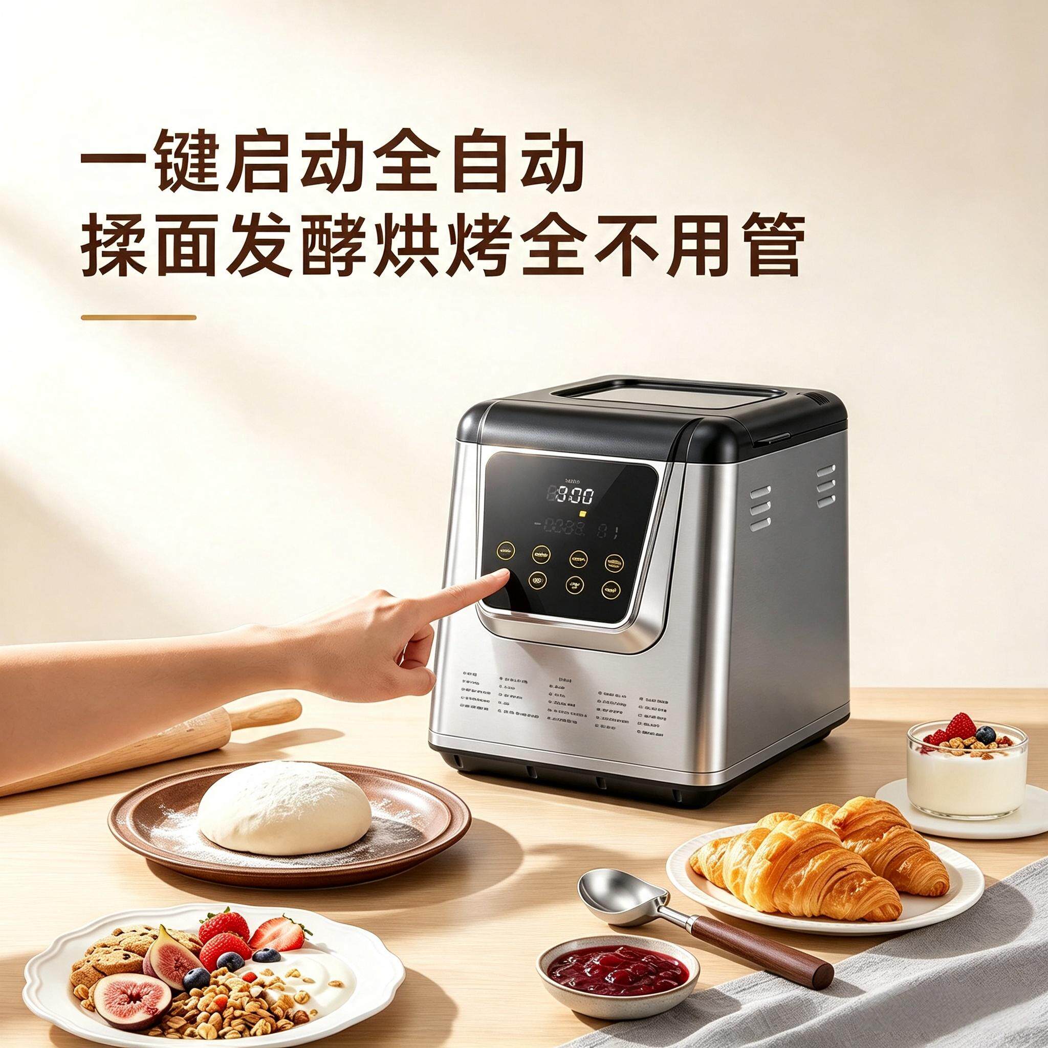 助飞面包机全自动揉面发酵烘烤