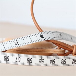 甲子商店  随身自动牛皮卷尺 测量三围 挂绳量衣软尺 创意礼物礼