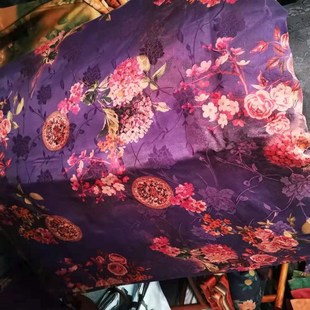 河泥原创设计真丝桑蚕丝黑色黑萝提花缎半松紧香云纱半裙大摆裙