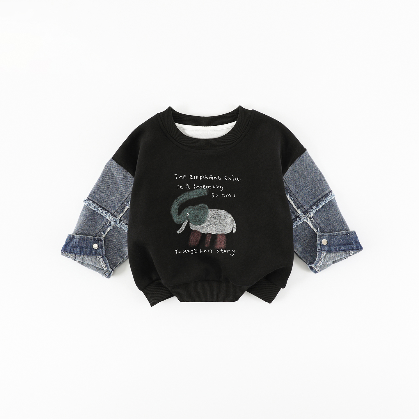 【棉的】儿童假两件卫衣春秋新款男童长袖韩版卡通印花上衣AS817