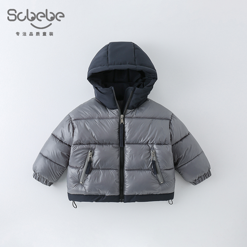 SCBEBE儿童加厚棉服2024年秋冬新款时髦洋气百搭加厚棉服AW821