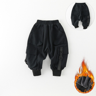裤 多口袋束脚裤 秋冬新款 韩版 子AK336 男童长裤 儿童加绒工装