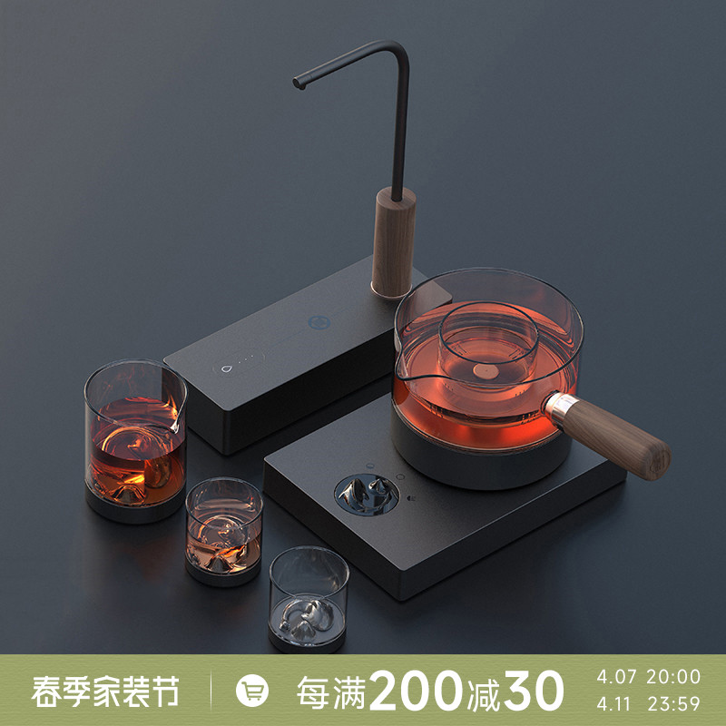 ESSONIO煮茶器煮茶炉全自动一体上水日式耐热侧把玻璃煮茶壶轻奢