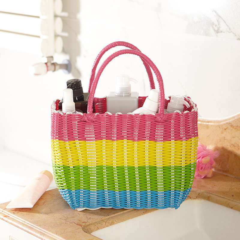 塑料手工仿藤编购物篮买菜篮子水果野餐手提篮洗浴篮收纳塑料篮,收纳整理,其他收纳篮,淘宝优惠券,粉丝福利购,淘宝优惠卷