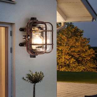 玻璃 壁灯墙壁灯创意户外过道壁灯别墅防爆店内装 美式 复古工业风格