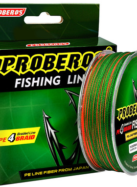 PRO BEROS 4编100米大力马线五彩编织线PE线0.3#-10#绿标