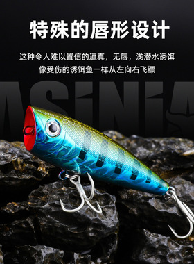 ASINIA新品路亚饵AS-P26菠萝6cm7g微物浮水远投波趴翘嘴黑鲈鱼