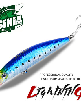 ASINIA路亚星光9cm10g钩子沉水米诺硬饵翘嘴鱤鱼鲈鱼黑鱼 AS-M37