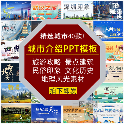城市介绍PPT旅行游攻略人文化印象景点地理风光民俗美食历史素材