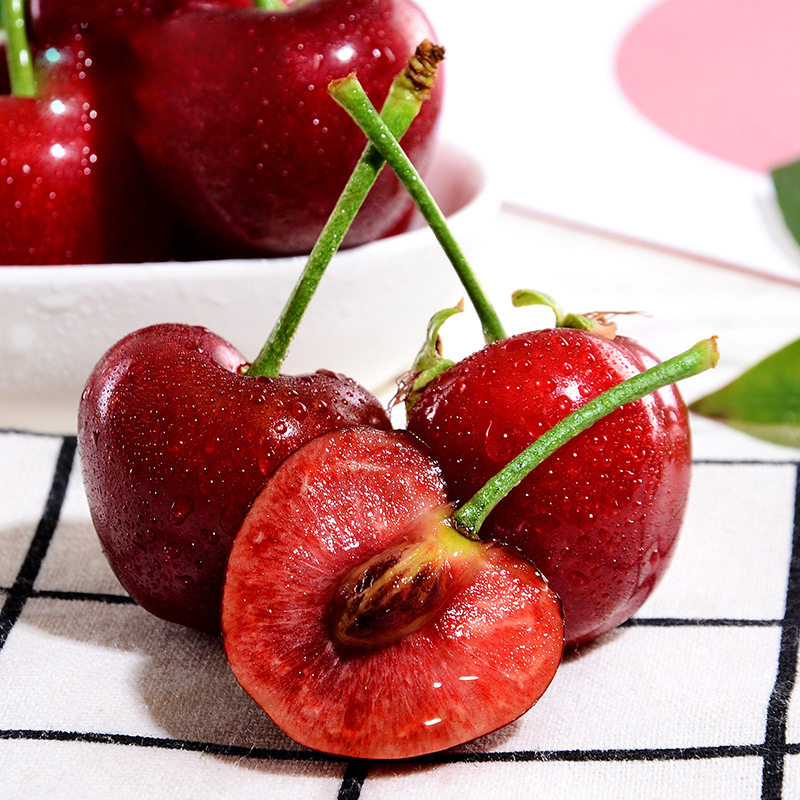 寻味山东特产烟台美早大樱桃冷链空运直达当季新鲜水果酸甜红樱桃