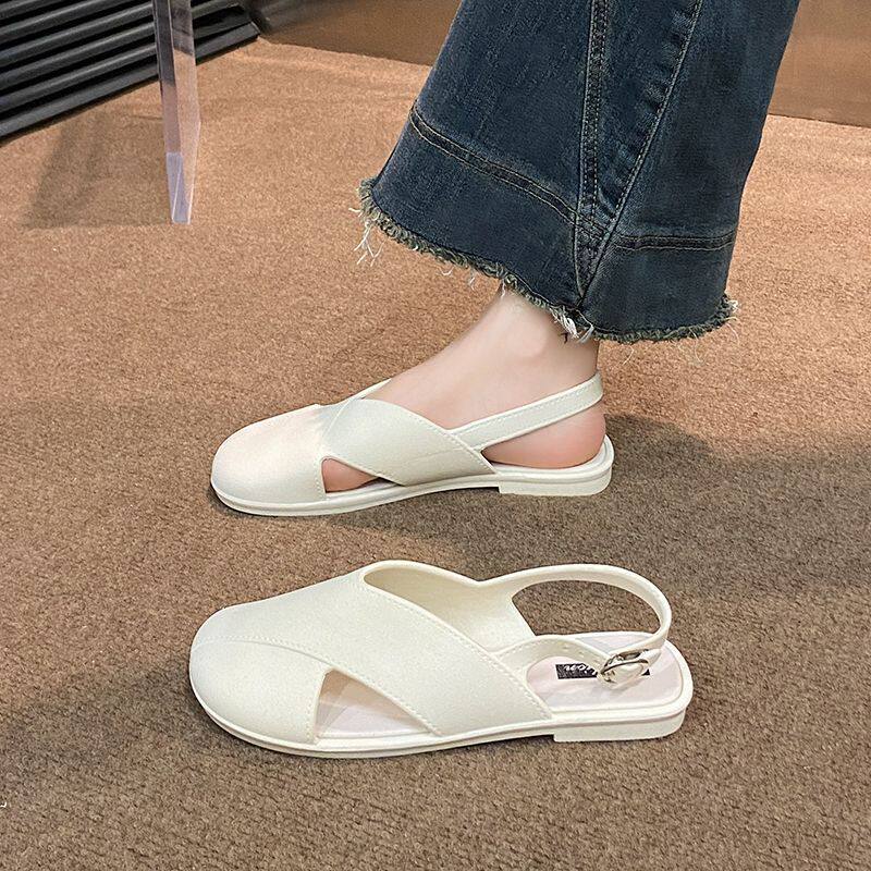 包头凉鞋女2025夏季韩版法式复古
