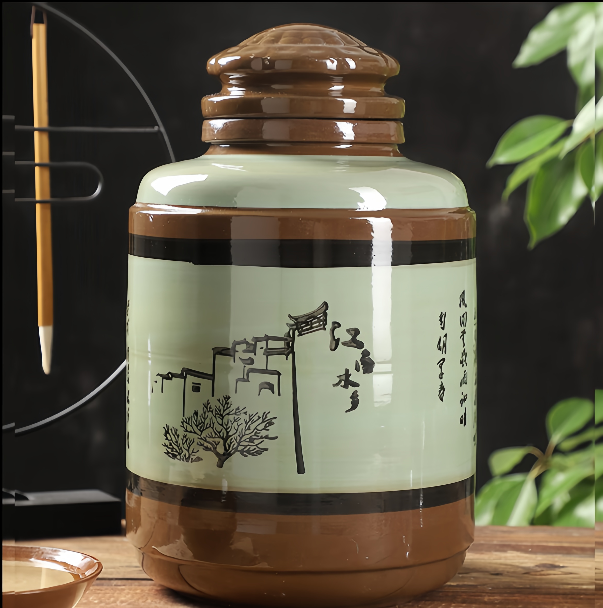陶瓷酒坛10/30/50斤泡酒坛泡酒专用酒瓶窖藏土陶老式酒瓶带密封盖