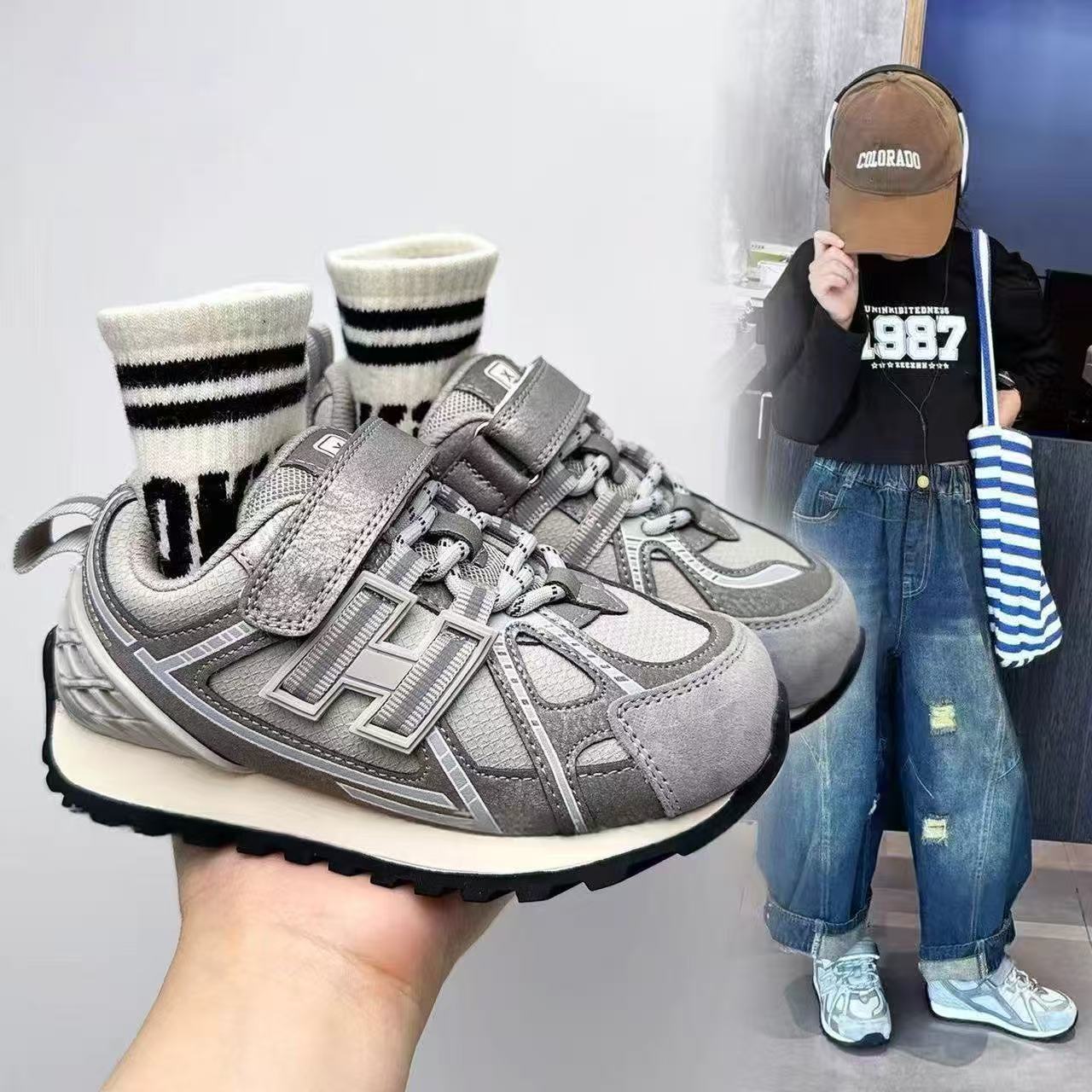儿童鞋子阿甘鞋男童运动鞋春秋季