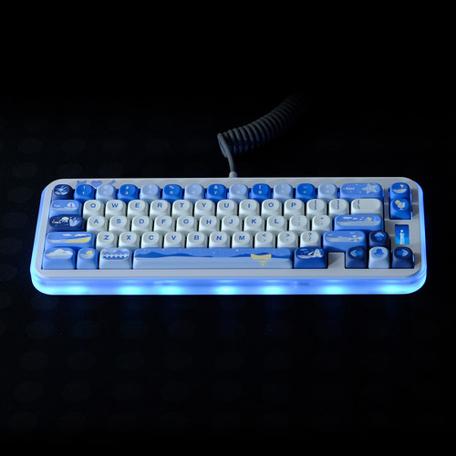 星尘外设   看海  MOA高度  蓝色 热升华键帽 PBT材质