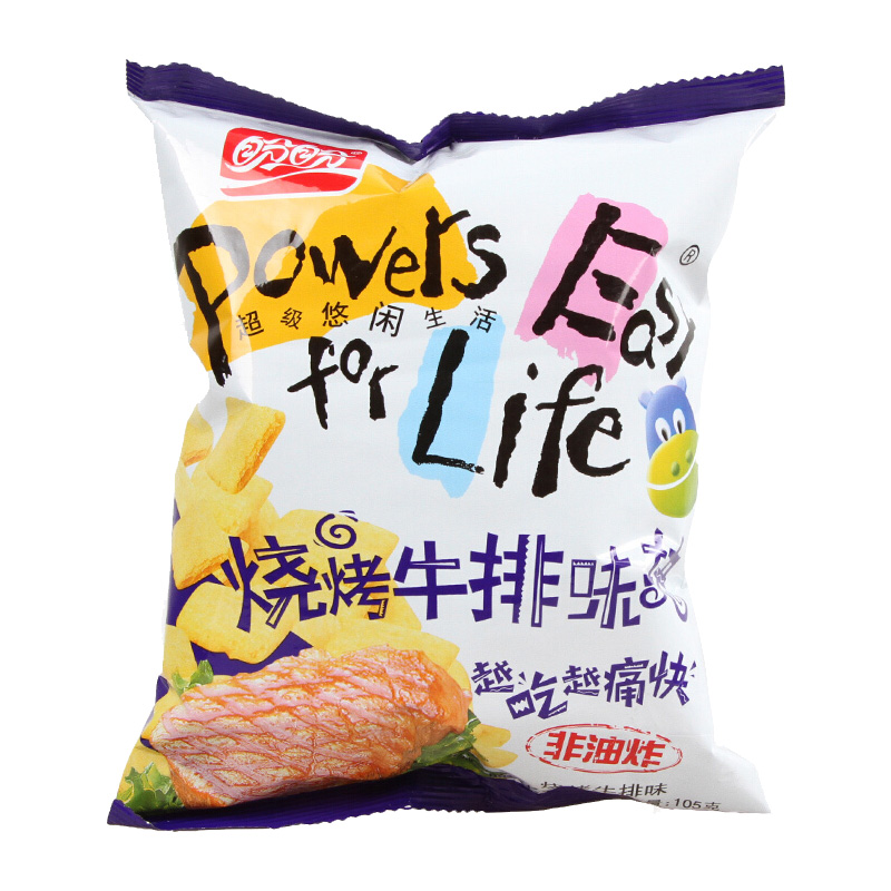 9月产新货盼盼膨化食品鸡味块烧烤牛排味105g袋装办公室休闲