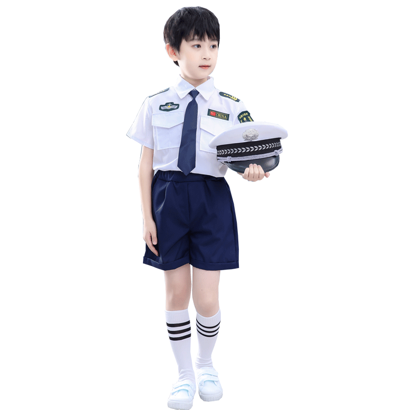 儿童小海军套装警察制服男女童演出服五一中小学生特种兵特警衣服