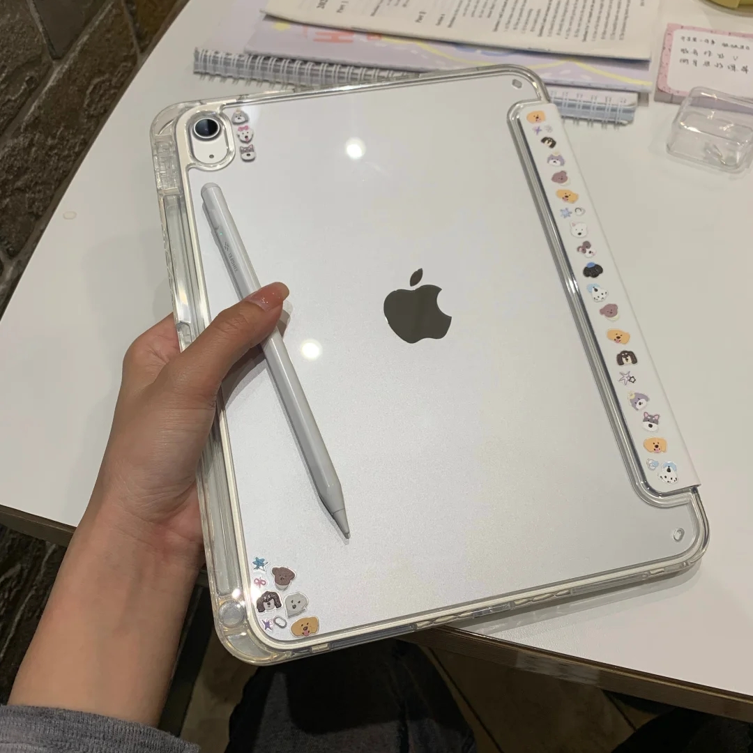 y+3折「白色/舒适」翻盖支架竖/横屏 亚克力ipad硬壳pro11/2025air13/A16/10.9寸/10代/10.2/5/mini7笔槽