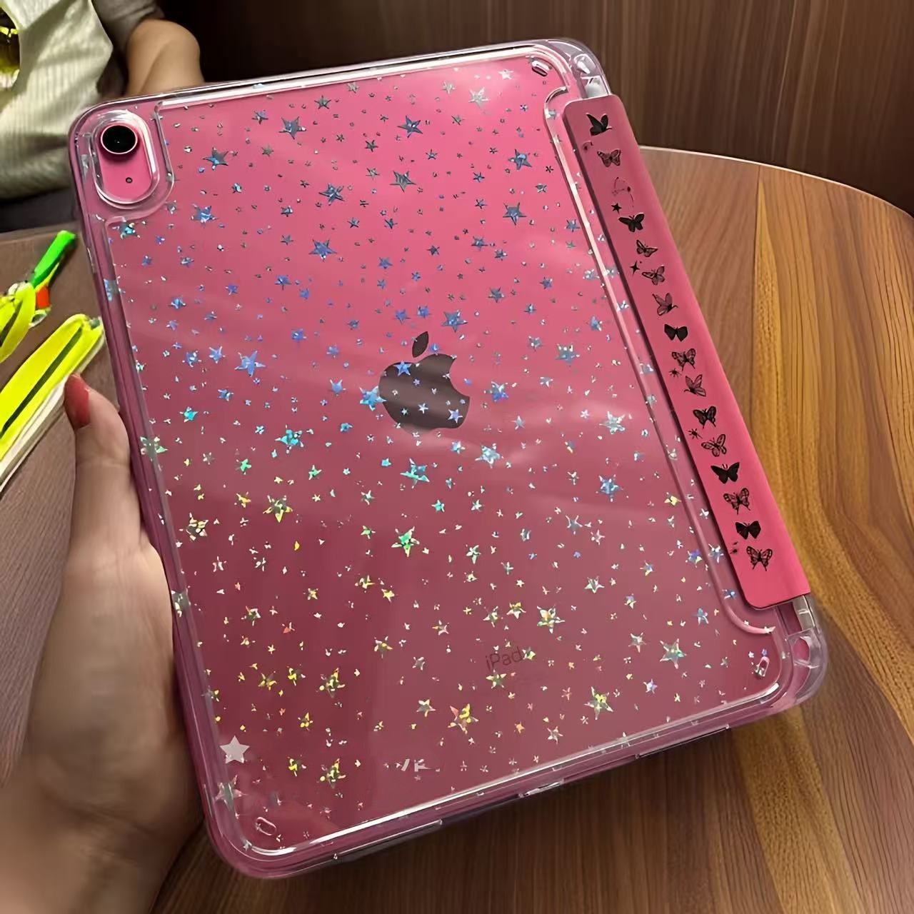 【玫红色壳子】适用于ipadair7保护壳a16带笔槽iPad9/10/11亚克力pro2025款平板套12代好看女图片