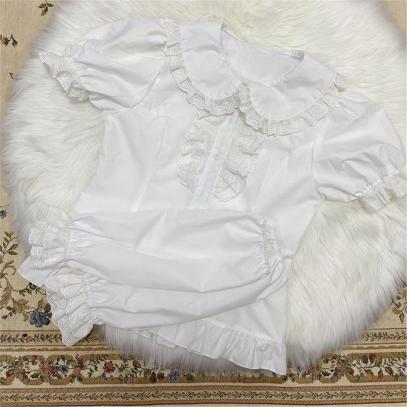 日系软妹lolita洋装内搭百搭长袖子可拆卸衬衫两穿衬衣上衣女夏装