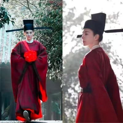 cos唐宋制汉服圆领袍男女同款纯素色复原宽松版公子书生驸马官服