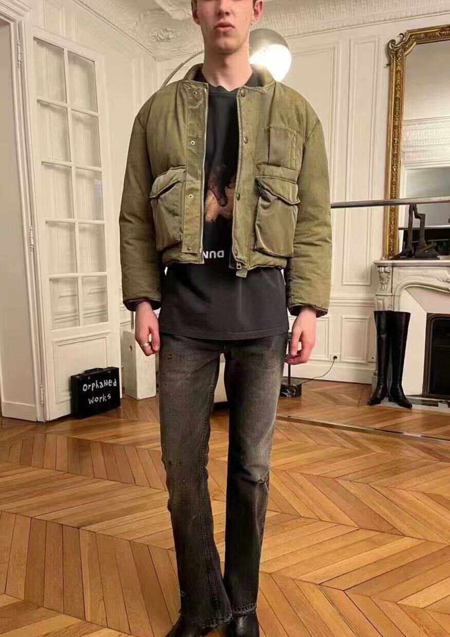 ERD MELANCHOLY RICH 2ND GENERATION ERD23FW BLACK BURNT MICRO FLARE WASHED BLACK COW