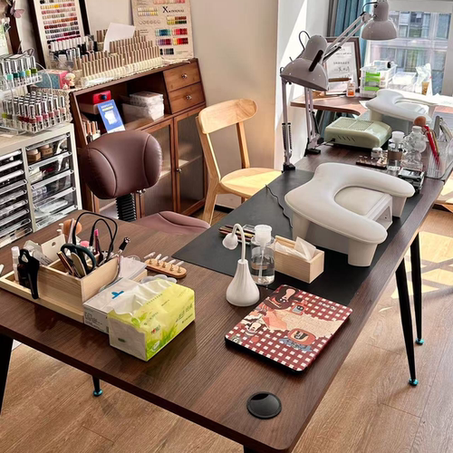 转角美甲桌椅组合L型美甲桌子