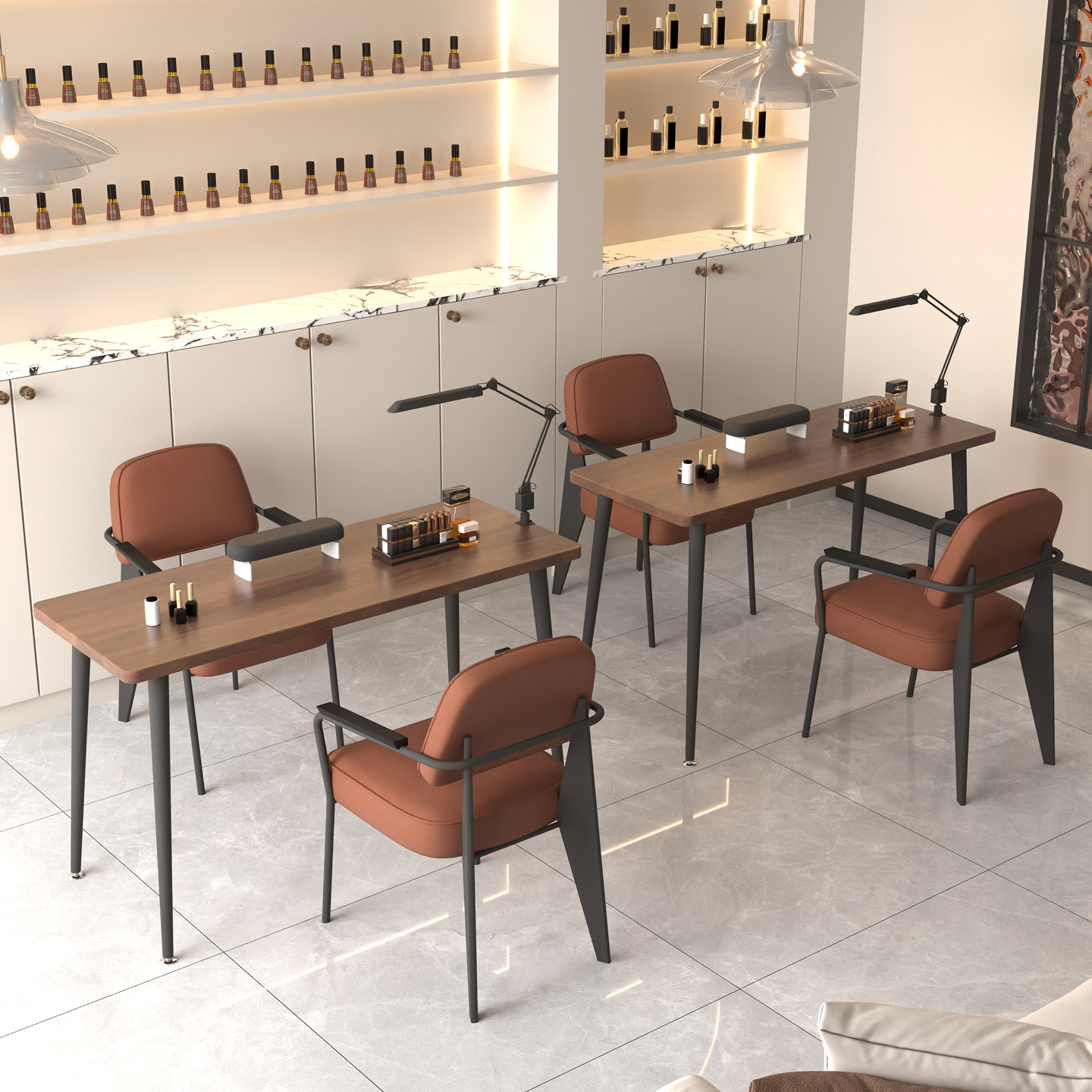 复古美甲桌椅组合套装时尚美甲台