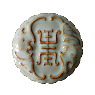 善窑厂李善明汝窑茶宠盖置天青釉原矿茶器摆件盖置生肖宠高温汝瓷