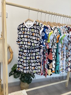 兒童人造棉套裝 山東青島夏季 外穿 薄款 男女童兩件套 棉綢