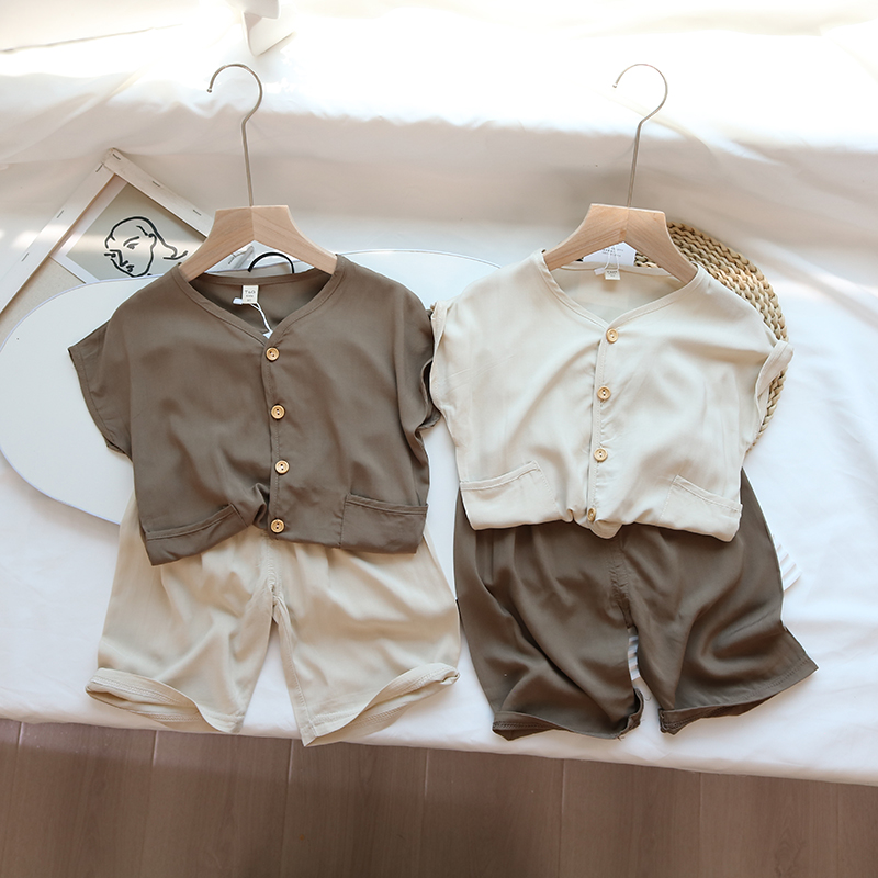 宝宝夏季棉绸套装薄款