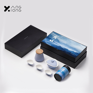 熊与杨盖碗茶具套装礼盒春节乔迁礼物送长辈实用礼品