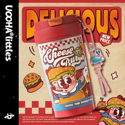 uooha多巴胺咖啡杯陶瓷涂层内胆保温杯便携水杯女生吸管保冷杯新