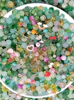 称斤卖8/10mm优质琉璃珠混装珠子手工编织手串diy配件手链串珠